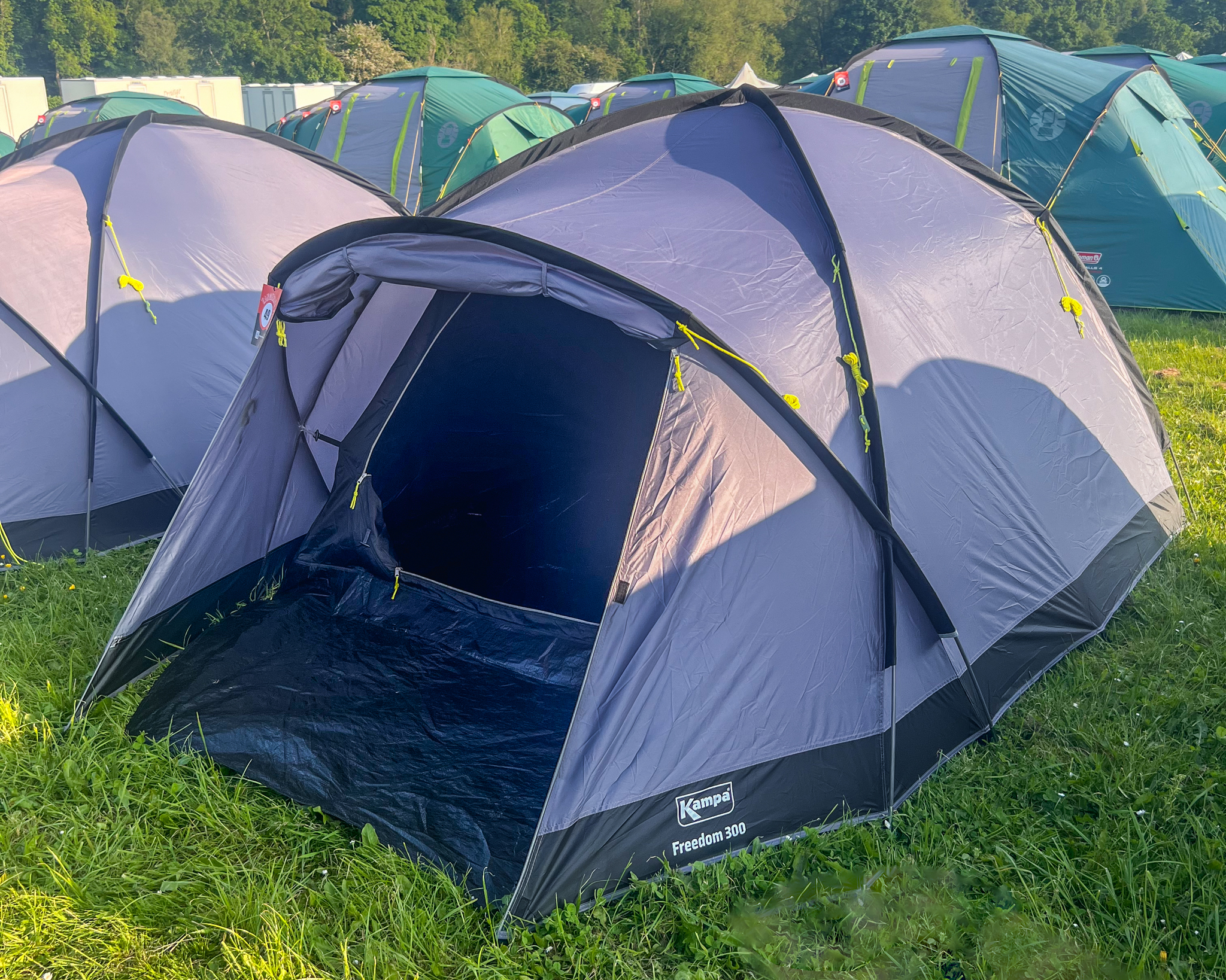 A blue 3 man tent